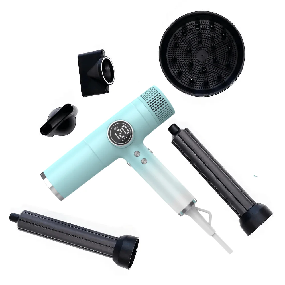 110000 rpm professional commercial blow dryer air wrap hair styler multistyler high speed air hair dryer with digital display