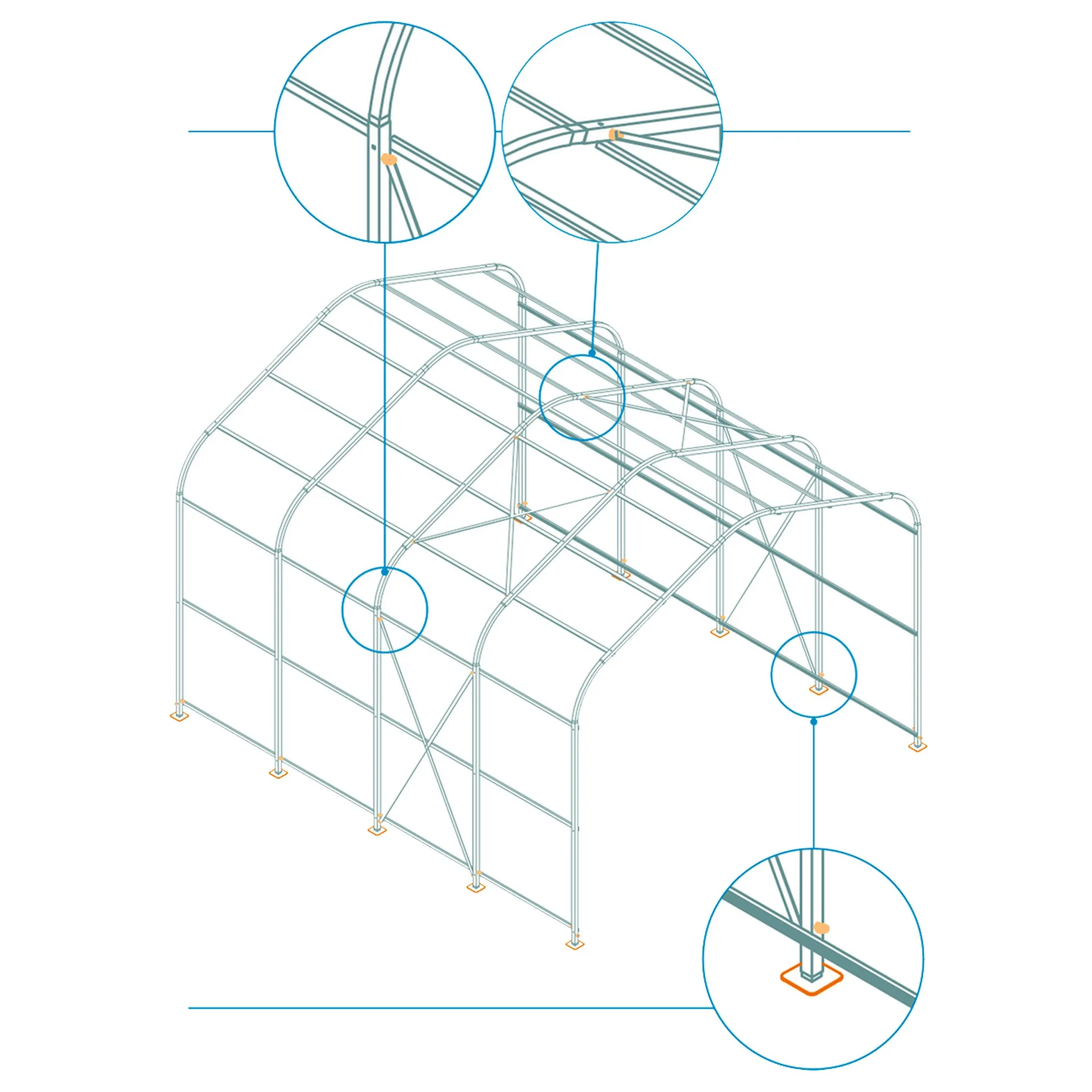 Pvc-Coated Top Quality Waterproof Rain Shelter Car Parking Tent Shelter Long-Term Effectiveness Made In Italy