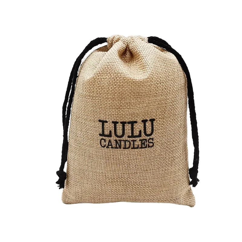 Custom wholesales Drawstring Jute Candy Suger Gift Linen jute Burlap Pouch Bag