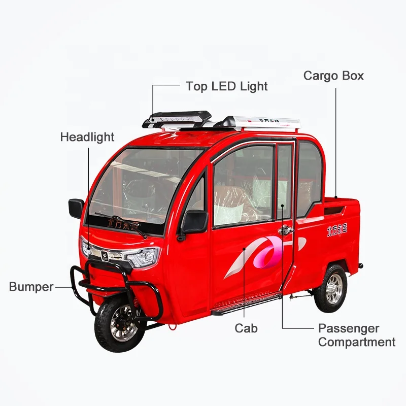1000w electric car for elderly three wheel closed auto rickshaw price