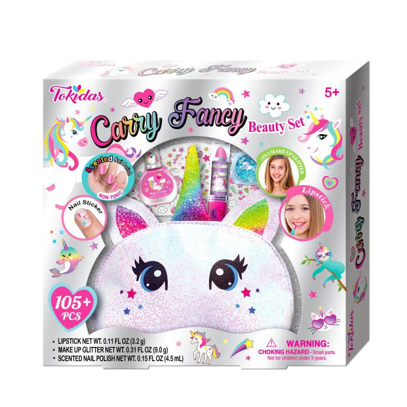 2022 children Makeup Nail Art Set nail polish gift set kit for kids Manufacturers stickers peel off nail polish with bag