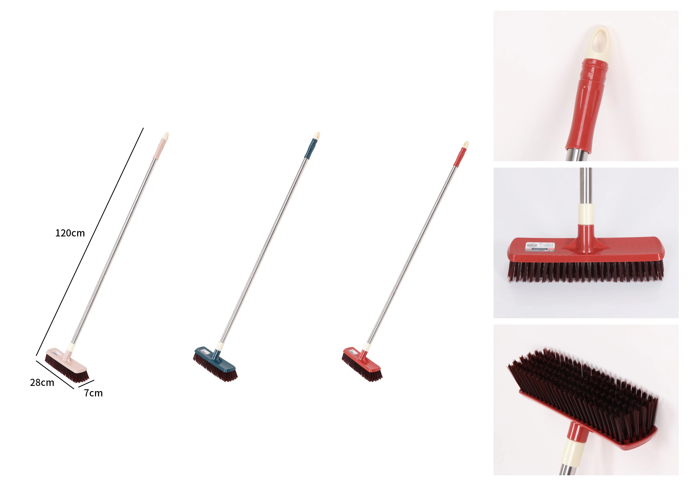 Wholesale Stainless Steel Long Handle Household/Outdoor Floor Sweeper Plastic Broom