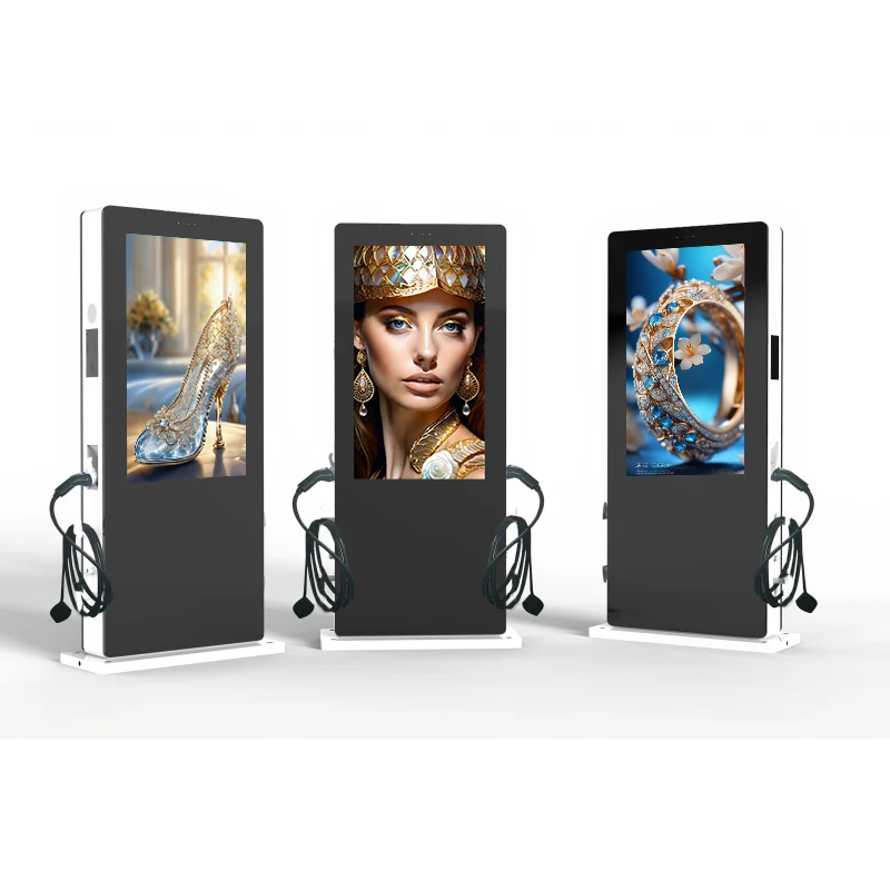 49 inch IP65 waterproof high brightness 3500 nits single and double sided screens Outdoor Ev Charging Post Advertising Display