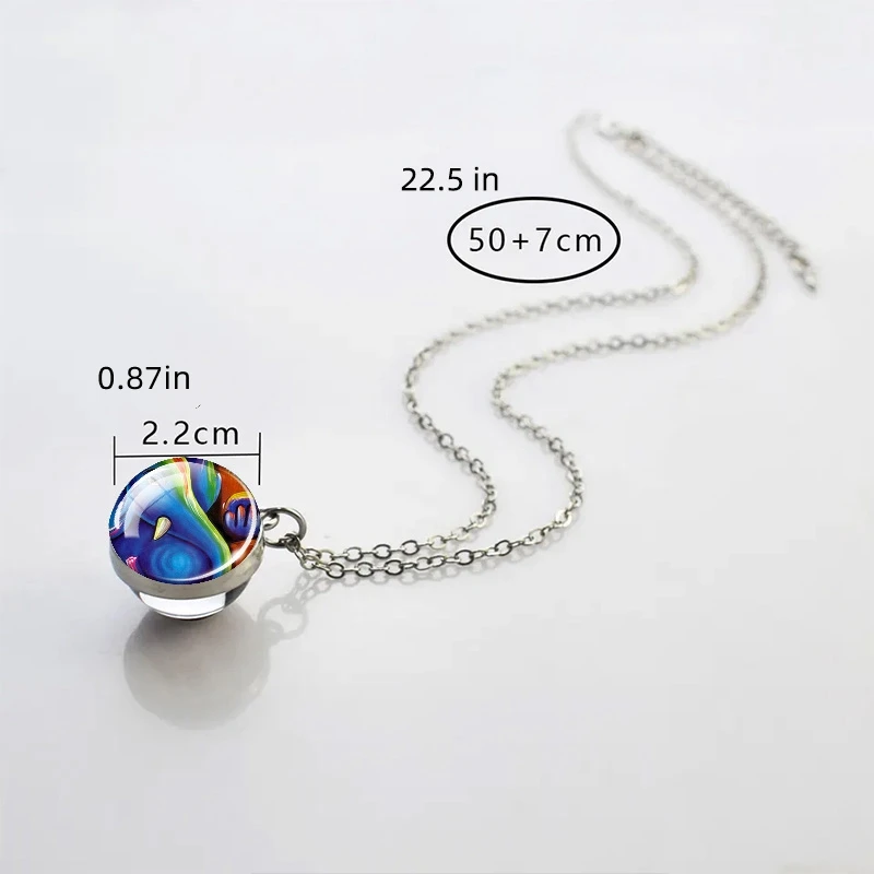 Ganesha Ganapati Ganesh Glass Ball Crystal Pendant Amulet Jewelry Pendant India God of Wealth Necklace