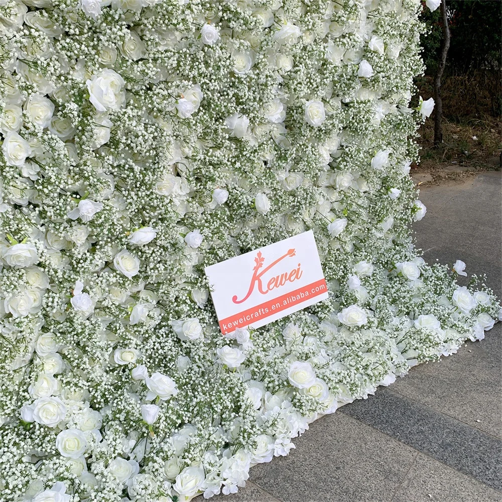 A-472 Wedding Babies Breath Floral Wall Gypsophila 3D Backdrop Baby Rose Roll up Flower