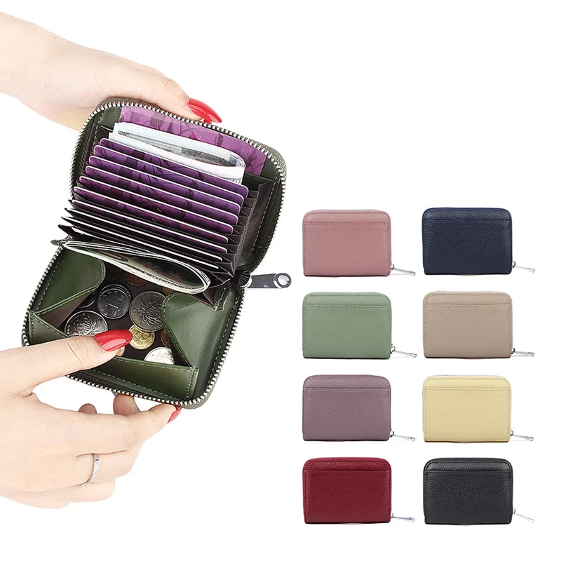 Hot Sell Short Style leather cute pocket wallet card holder for woman Coin Purses Bag Girl Small Lady Wallet Credit Card holder