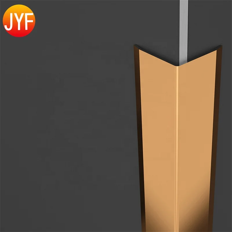 New design Metal Flooring Transition Strips Stainless Steel Trim Brass Metal Square Edge Tile Trim Floor Skirting