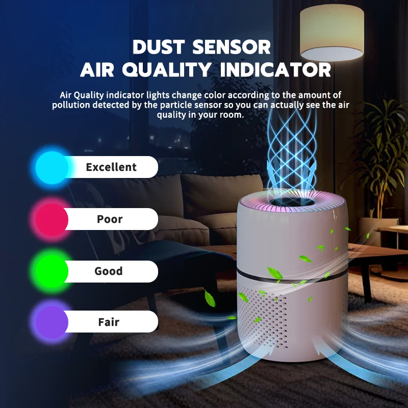 Wholesale Dust Odor Removal Pet Air Purifier Cleaner Smart Portable Desktop Uvc Small Home Air Purifier Hepa Filter For Office