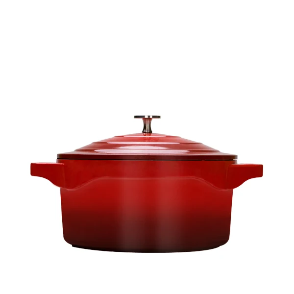 2023 Hot Seller Red Die Casting Aluminum Kitchen Soup Pot and Casserole Hot Pot Sets