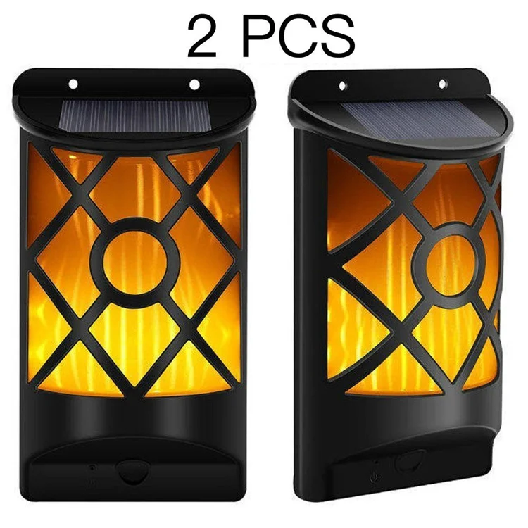Solar Flame Lights Outdoor Wall Lamp Waterproof Dark Sensor Auto on Daytime Off for Garden Pathway Patio Deck Yard