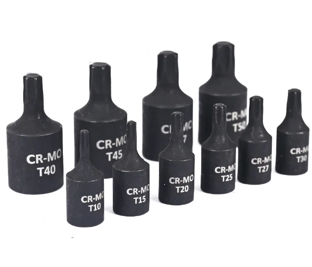10-Piece Pneumatic One-Piece Socket Celluloid Molybdenum Steel Screwdriver Batch Head Flower-Shaped Tool Wind-Powered Bottom
