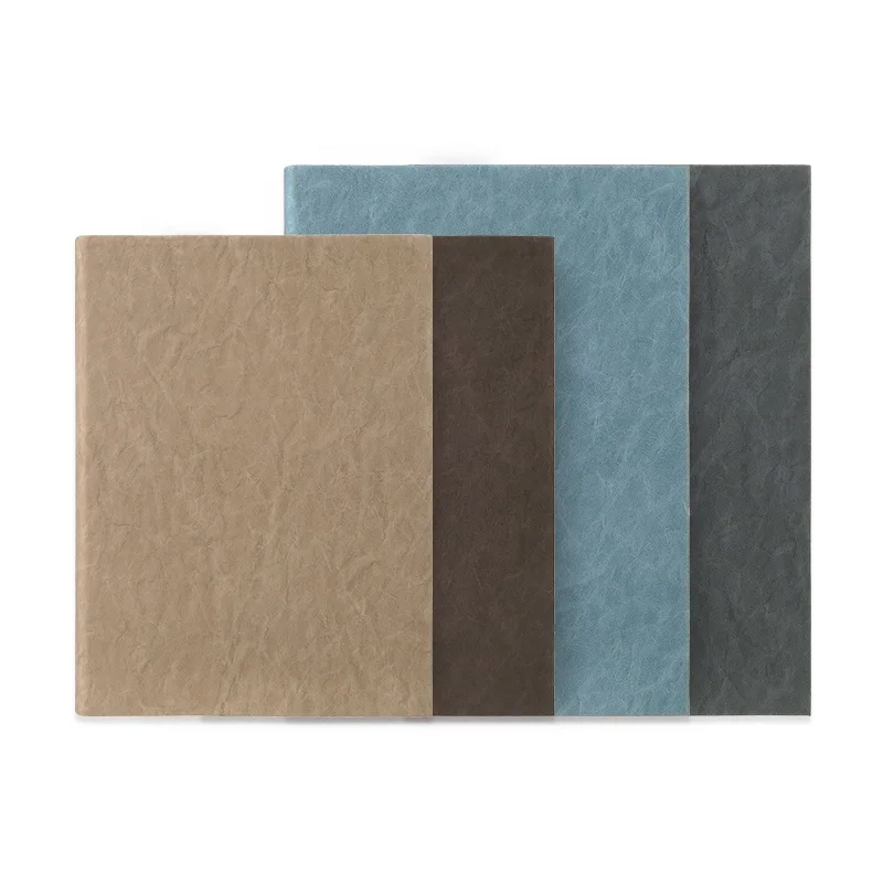 Soft cover sewing colorful Faux PU leather journal for business meeting line/grid pages with metal angle