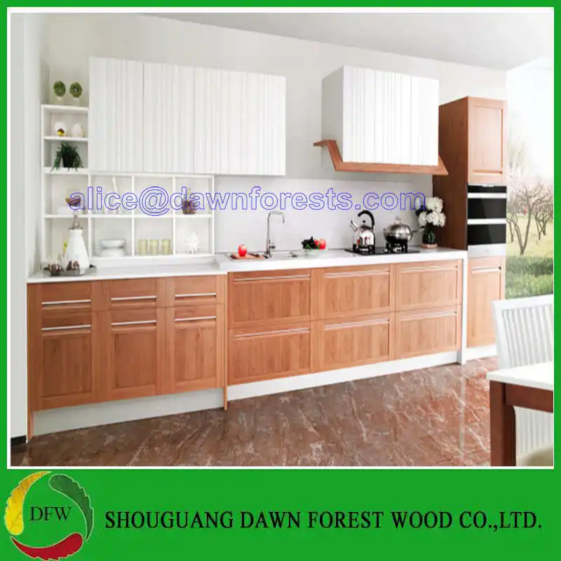 Cheaper Melamine Faced MDF Kitchen Cabinet doors & Kitchens for Home Furniture