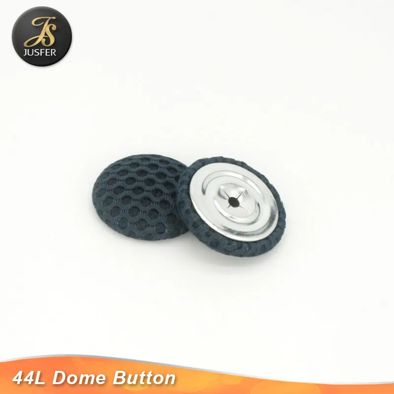Metal dome fabric wrapped button with studs for bag