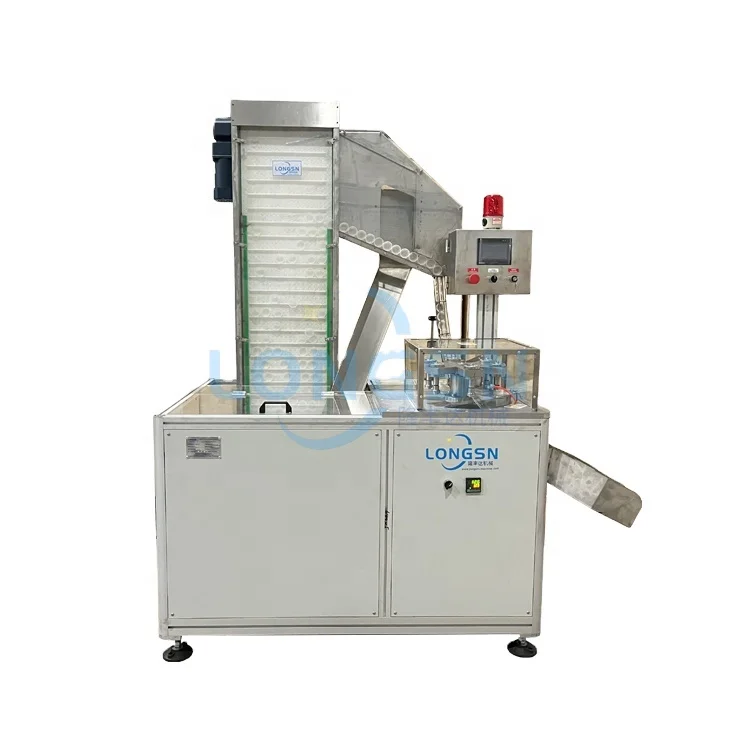 Automatic plastic Cap Slitting and Folding Machine with Cap Loader
