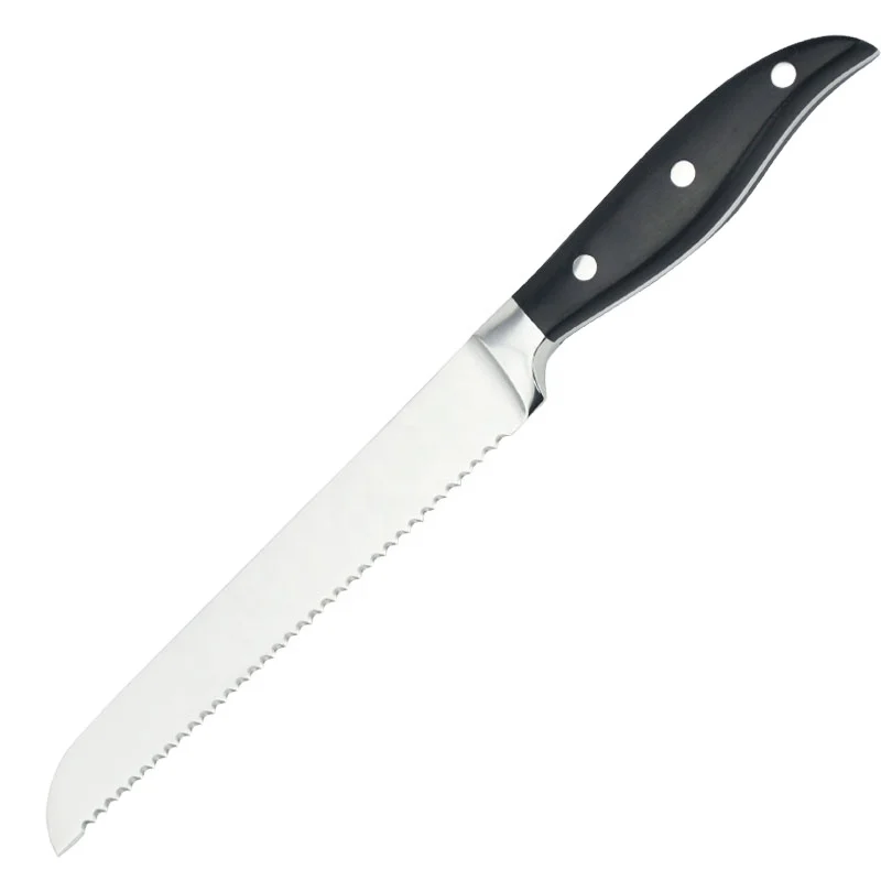 Wholesale 8 Inch Forged stainless steel Bread Knife with Pakka Wood Handle Ready To Ship
