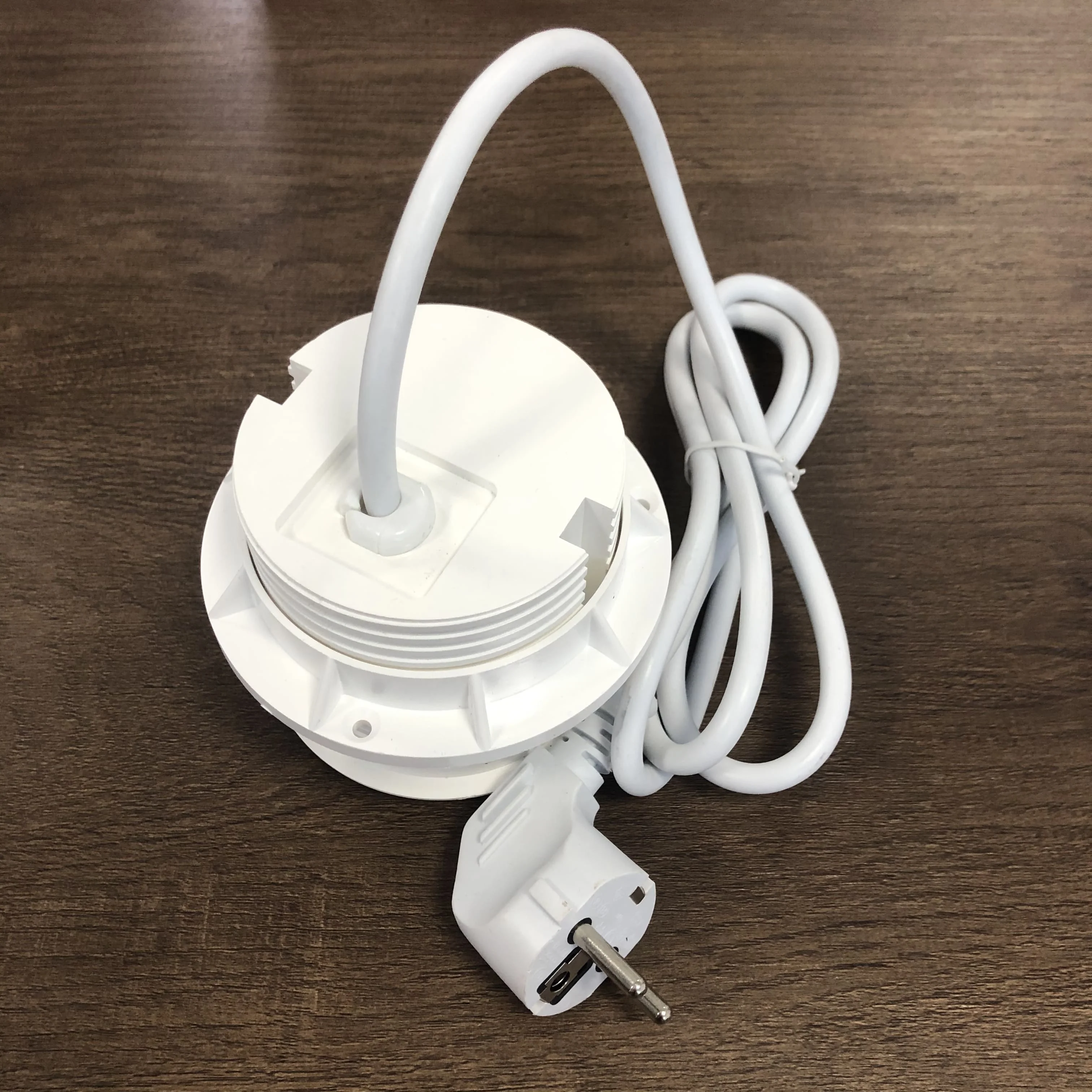 Mounted Tabletop Round EU Standard Schuko Power Outlet with Dual USB Charger Ports/ Embedded European AC Power Furniture Socket