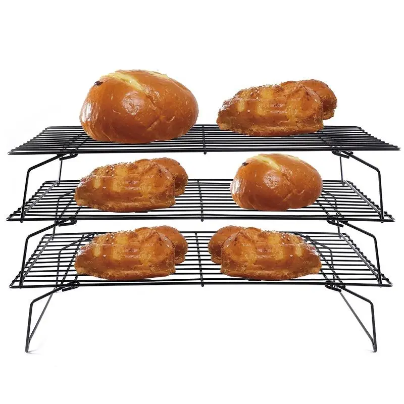 3-Tier Collapsible Bread Cooling Racks Stainless Steel Folding Cooking Cake Cooling Racks for Baking