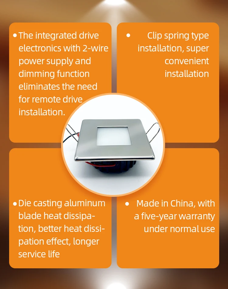 Haoyun original manufacture round modern  LED Recessed Round Ceiling Light For Boat Marine down light