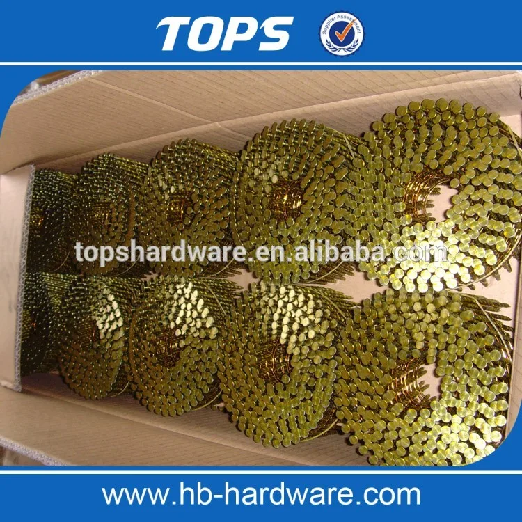 Chinese manufacturer Canada America SCREW SHANK PALLET COIL NAILS /CHEP CLAVOS HELICOIDALES/PREGOS EM ROLOS for nai gun