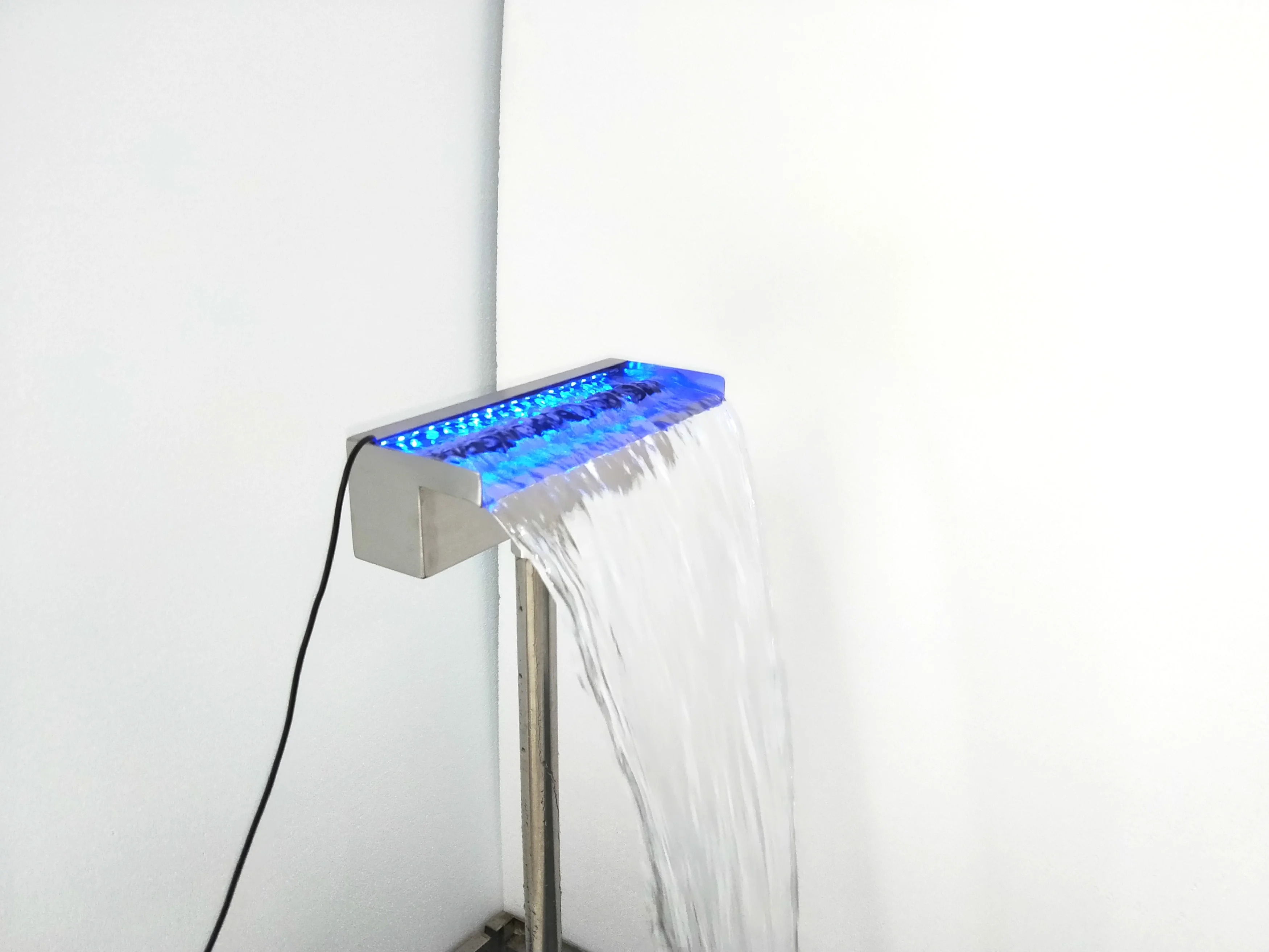 swimming pool decorative stainless steel water cascade indoor water blade wall waterfall pool outdoor fountain with light
