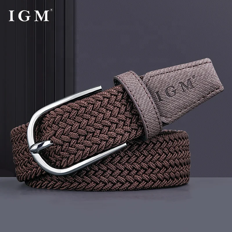 IGM Golf Pin Buckle Mens Elastic Braided Knitted Belt