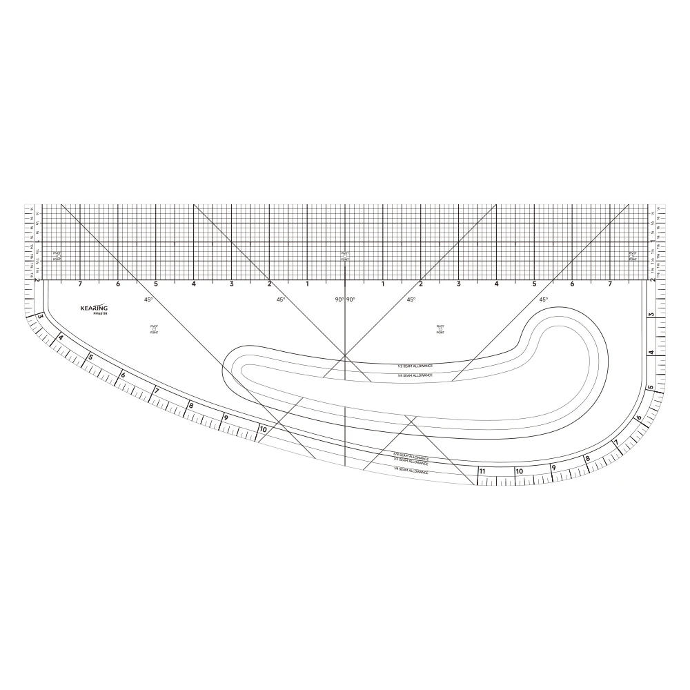 Новая линейка с имперским узором акриловый узор изогнутая многоцелевая линиями допуска шва # PM6511R
