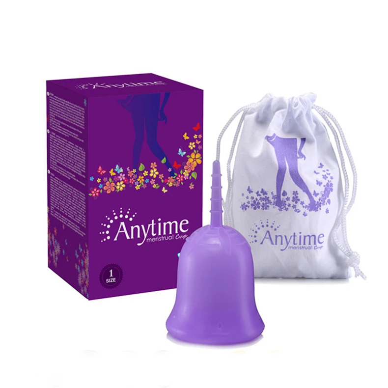 Anytime Menstrual Cup, 200 Pieces Bulk 100% Medical Silicon Menstrual Cup with Paper Box