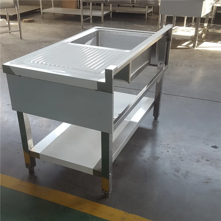 Одночашечный коммерческий уличный стол для раковины завод/отдельно стоящая кухонная раковина из нержавеющей стали с левой сливной панелью