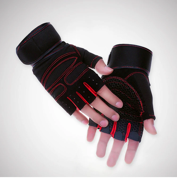 
Custom Logo Suede Exercise Cycling Gel Gym Gloves With Wrist Support 