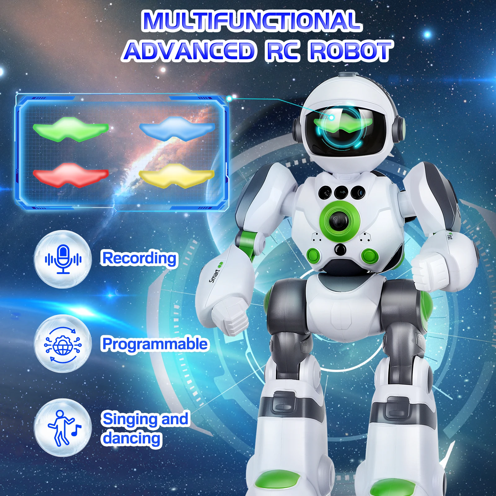 Educational Toys Multifunctional Kids Electric AI Smart Programming Stunt toy RC Robots Technology Intelligent Cartoon Toy