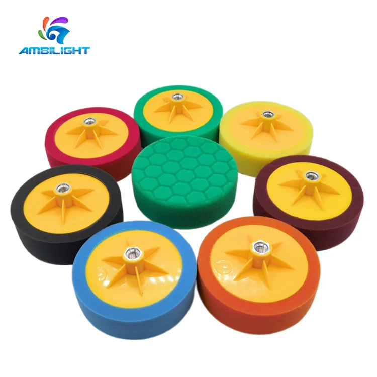 6 inch honeycomb wheel shaped car detailing polishing foam pad buffing pad with backing plate