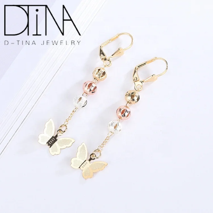 Fashion Hollow Rosary earrings Vertical Butterfly Long earrings