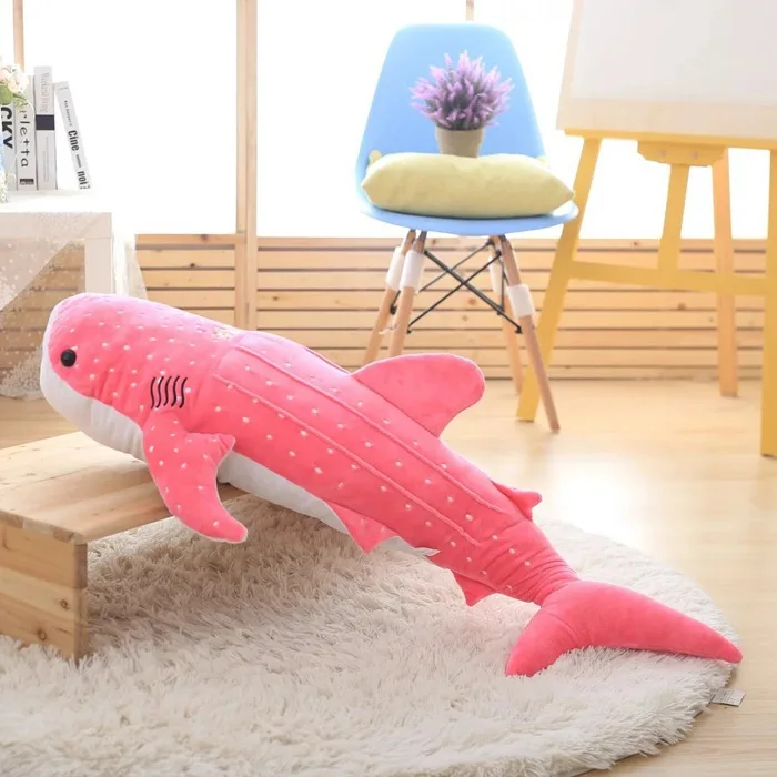 Simulated Marine animal blue whale shark plush toy whale shark action figure pillow cloth doll warm hand pillow
