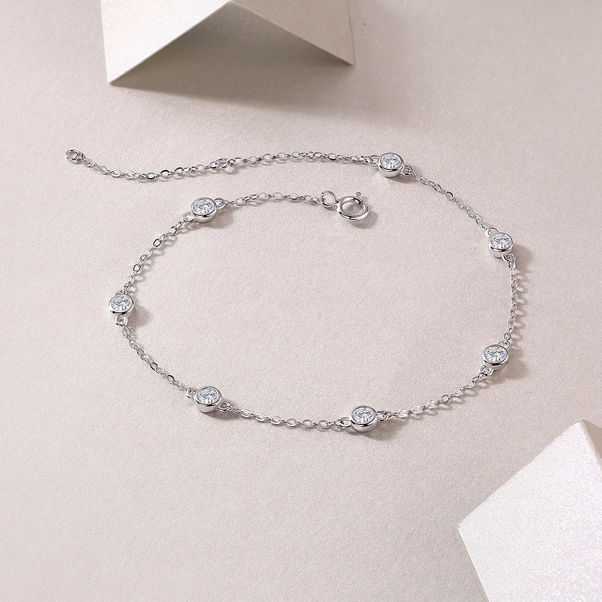Wholesale GRA Vvs Moissanite Diamond With Certificate Tennis Bracelet 925 Sterling Silver 18k Solid Gold Plated 0.7CT Bracelet