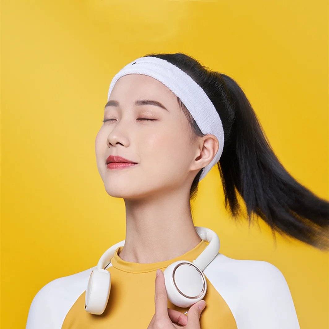 Rechargeable neck band fan portable outdoor bladeless fan mini fan