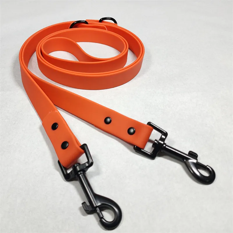 Wholesale Easy to Clean Hands Free Pet Leads Adjustable Heavy Duty Waterproof PVC Dog Leash With 2 hooks