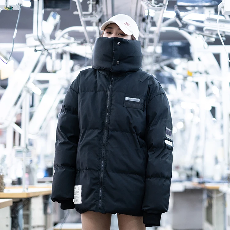 Wholesale Custom Women Snow Bomber Coat Outwear Winter Windbreaker Cargo Pockets Streetwear Warm Ski Puffer Jacket Men