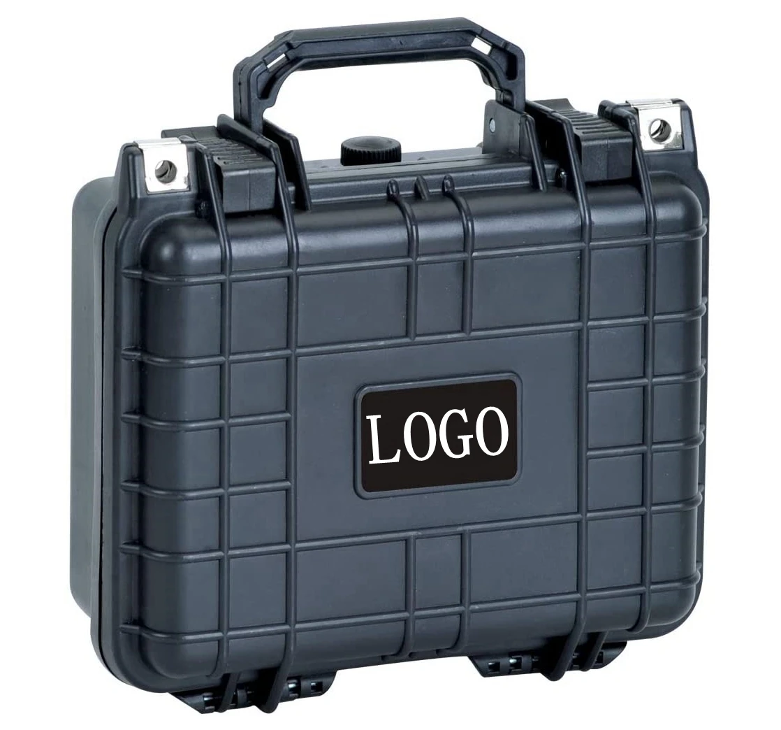 Wholesale Portable Waterproof Black Hard Plastic Tool Equipment Camera Case with Retractable Pull Handle for Instruction