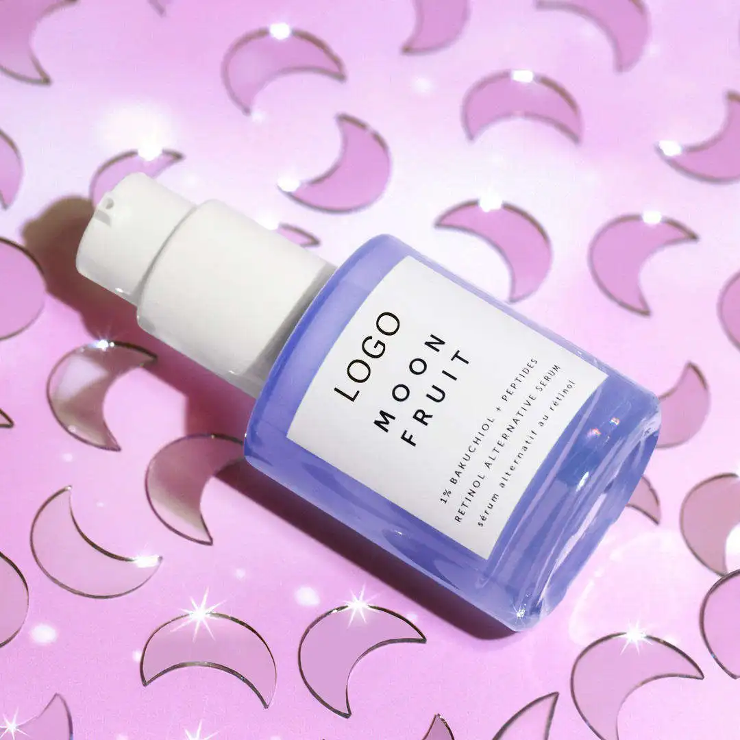Hanlinger Private Label Whitening Moisturizing Hydrating 1% Bakuchiol +Peptides Retinol Alternative Moon Fruit Face Serum