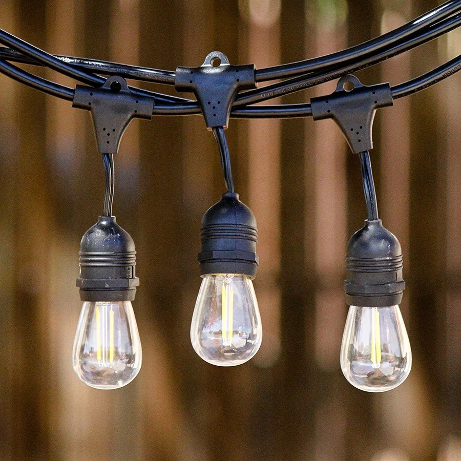 Luces de navidad E27 Hanging Bulb Sokcets PVC Cover IP65 Waterproof Garden Backyard Decoration Outdoor Globe String Light