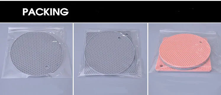 Kitchen Durable Heat Resistant Round Square Silicone Trivet Mats For Hot Pan and Pot Pads