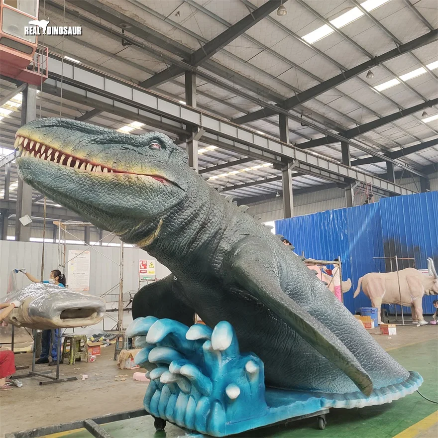 Water Park Customized Life Size Mosasaur Animatronic Marine Animal for Sale