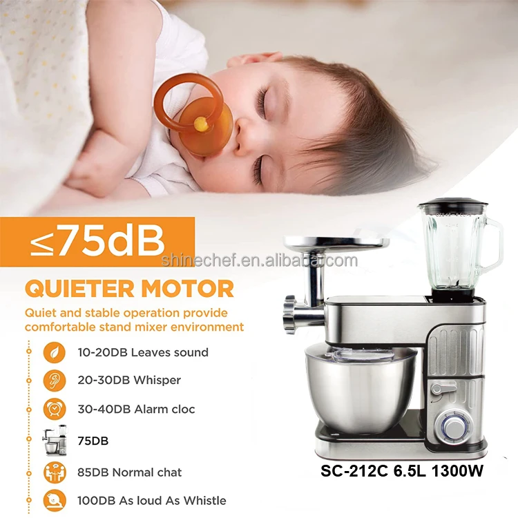 Dubai Hot Sale Stainless Steel Bread Food Mixer Home Use Cake Stand Mixer With Blender Meat Grinder