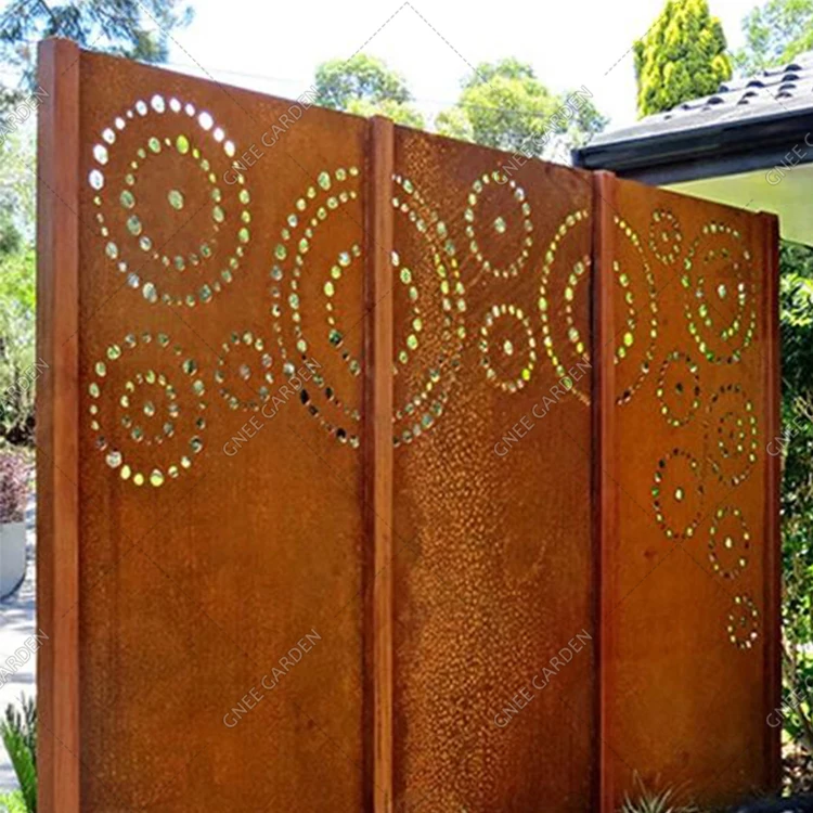 Corten fence post corten gate corten steel fence post