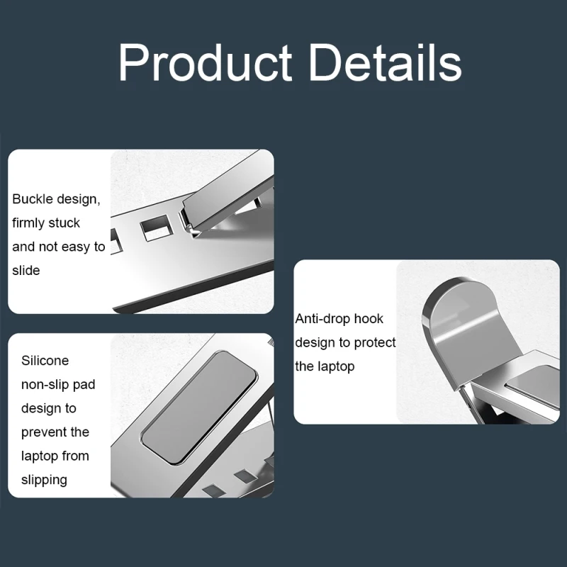 N8 Double-Layer Foldable Lifting Aluminum Alloy Laptop Heat Dissipation Stand Aluminum Portable Folding Laptop Stand