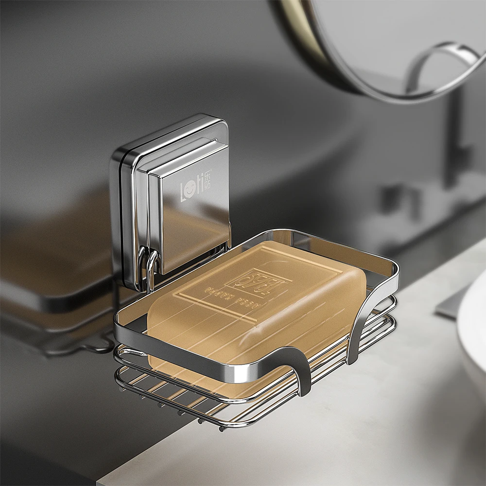 Factory Stock Shower Room Kitchens Hotel Bearing Capacity Self-Adhesive Without Drilling Holes Quick-Draining Soap Dish Holder