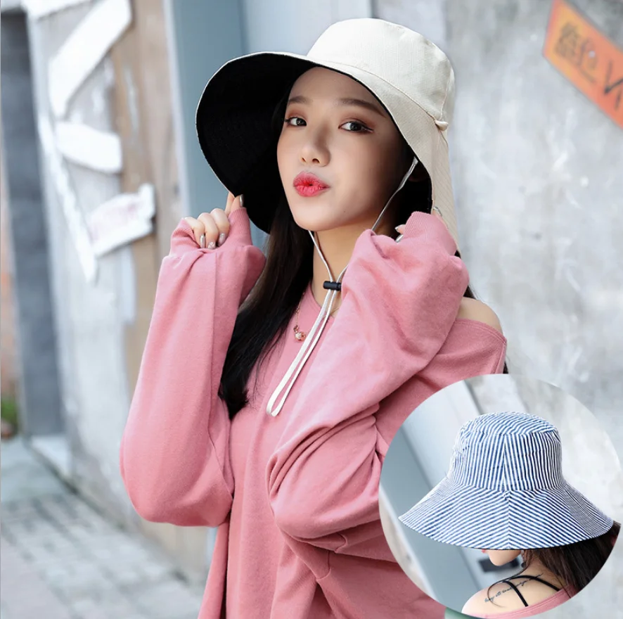 
Sun hat Reversible 100% Cotton Packable buckethat Hunting Summer Travel Bucket Cap Hat 