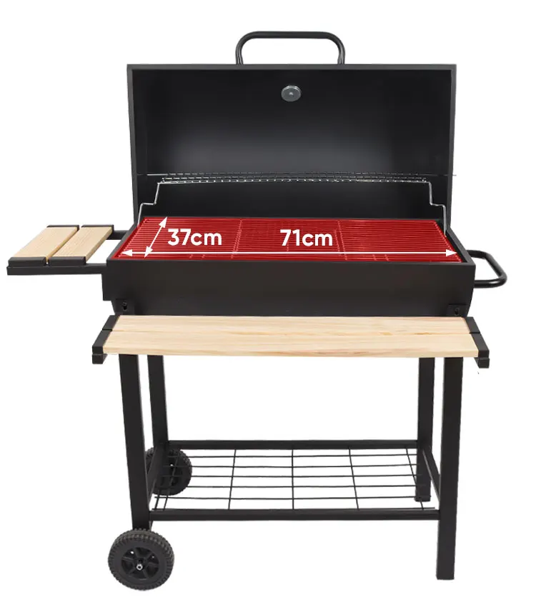Barbacoa plegable с колесами для наружных работ стальная черная барбекю barbacoa grande parrilla коптилью гриль углем