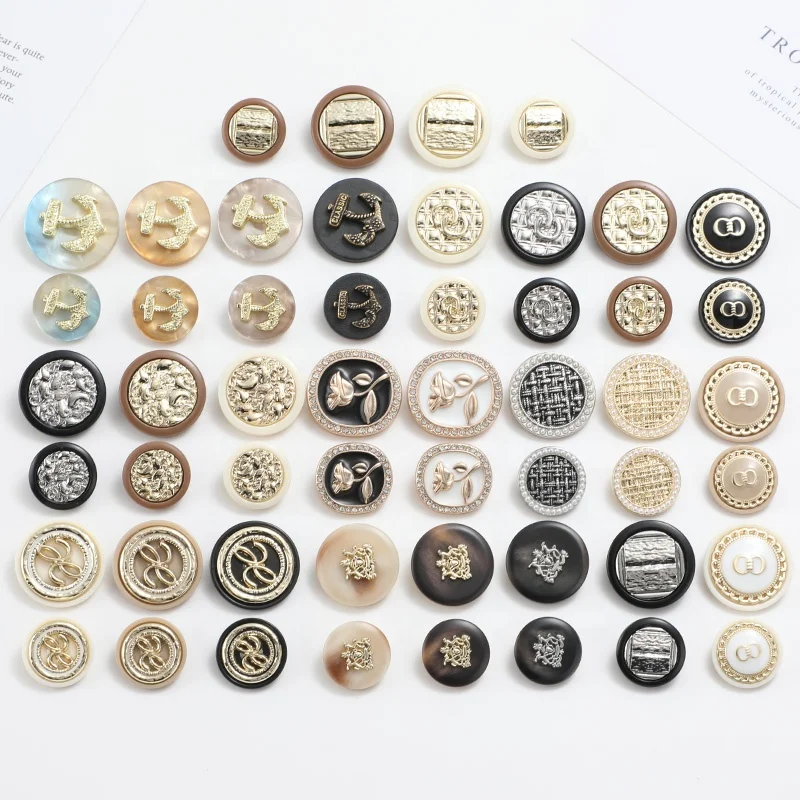 Женская куртка пиджак украшение хвостовика Золотая комбинированная Металлическая пуговица для одежды